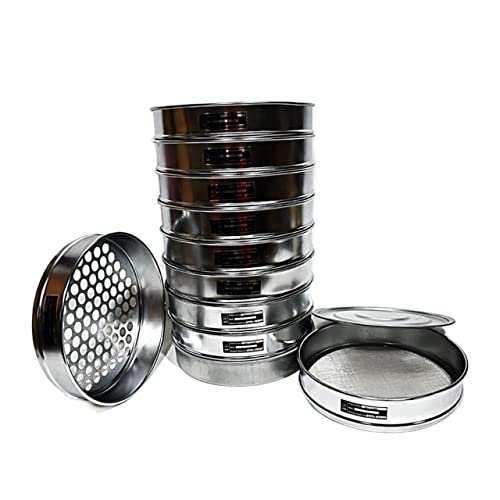 Setaccio Per Terreno A Foro Tondo – Diametro 20 Cm, Aperture Da 0,075 A 60 Mm, Telaio Cromato E Schermo In Acciaio Inox, Per Laboratorio E Orticoltura