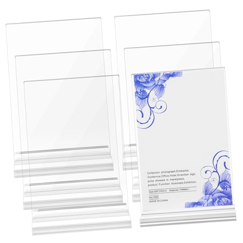 Présentoir vertical pour brochures acrylique transparent porte-affiches de table 6 pièces