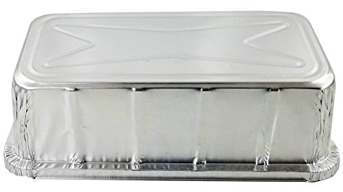 Pactogo 2 Lb. Aluminum Foil Loaf/Bread Pan Tins W/Clear Dome Lid (Pack Of 12 Sets) #TOP6