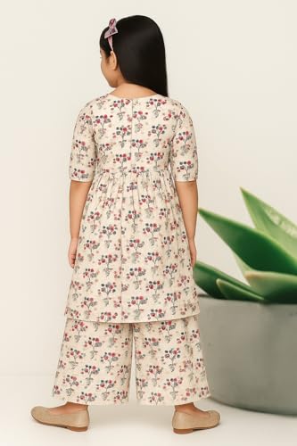 Image of S Kay Fashion Girls Cotton Palazzo Set | Floral Printed Ethnic Wear for Kids | Comfortable Dress
