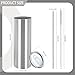 YOUKE OLA 16 Pack Stainless Steel Skinny Tumblers Blank Bulk Straight Double Wall Insulated Tumbler with Lid and Straw for, DIY Gift, 20oz Silver