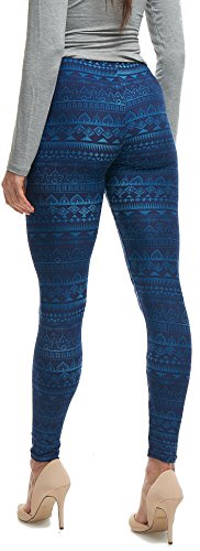 ush Moda Extra Soft Leggings with Designs- Variety of Prints - Navy Aztec 049F …