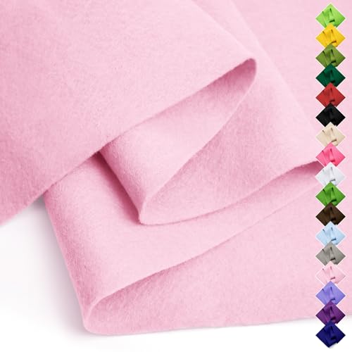 Pink Felt Fabric Sheet 18 X 36 Soft Craft Felt by The Yard 1.6mm Thick Polyester Large Precut Felt Nonwoven Fabric for Sewing DIY Crafts Classroom & Home Decor (Light Pink)