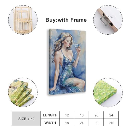 Impression sur toile B. Collins The Tipsy Mermaid : cadre décoration murale