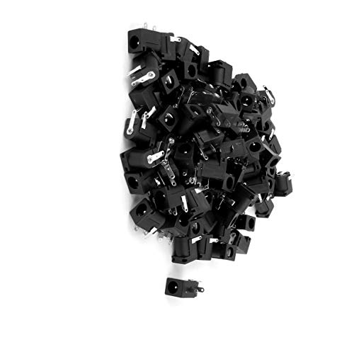 Aexit 100pcs 5.5x2.1MM Conectores y Adaptadores DC Power Jack miniatura 1
