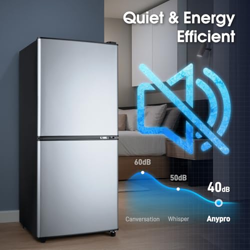Anypro FLS-106W-D 3.8 Cu.Ft Mini Fridge With Bottom Freezer, 2 Door Small Refrigerator thumb #7