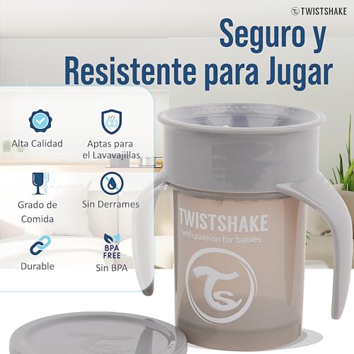 Twistshake 2X 360 Cup, Grey Pink, 2 pack - Image 3