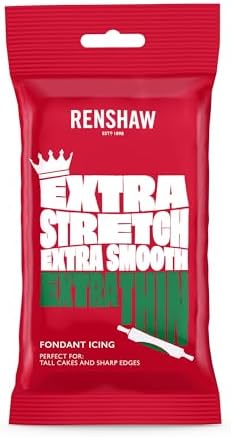Renshaw Green Extra Stretch, Smooth & Thin Fondant Icing, 250 g (Pack of 1) - Ready to Roll Icing for Cakes