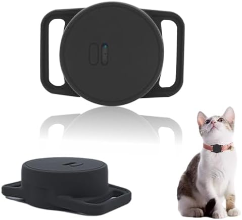 Silicone Holder Compatible for Tracki Dog GPS Tracker,Rubber Accessories Cover Finder Anti-Scratch,Secure Sturdy Case with Strap for Dog Pet Cat Collar (Black)