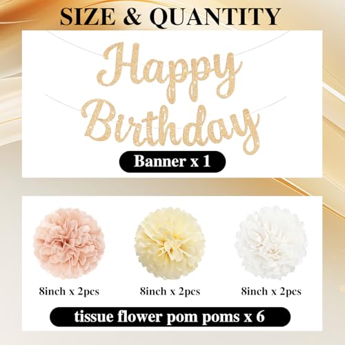 Image of Champagne Gold Birthday Decorations for Women