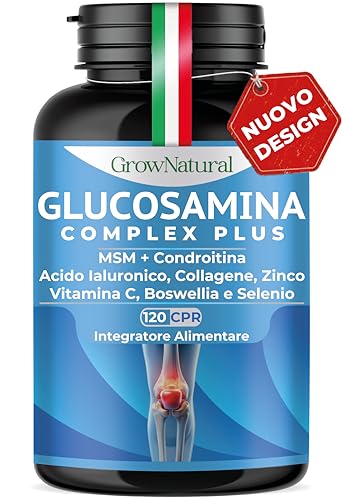 Glucosamina Condroitina MSM alto Dosaggio - Integratore Articolazioni e Cartilagine con Vitamina C,...