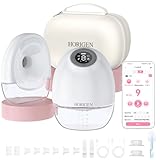 Wearable Breast Pump with APP Control,3 Modes and 9 Levels Wireless Breastfeeding Pump, Portable Breast Pump Hands-Free Contain 15/17/21/25mm Flange, Leak-Proof, Discreet, Quieter