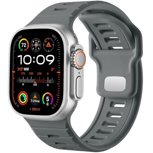Bracelet de montre de sport EZZON en silicone pour Apple Watch Ultra 2 et iWatch 49mm à 42mm