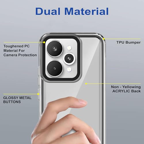 Image of Zapcase Back Case Cover for Realme 15 Pro 5G | Compatible for Realme 15 Pro 5G Back Cover | Case Cover with Camera Protection | (TPU + PC | Translucent Black)