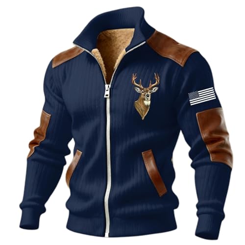 Chaqueta de punto con cremallera de forro polar térmico y estilo casual