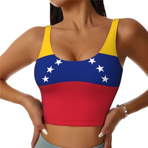 NABEAR Flag Of Venezuela - Sujetador deportivo para mujer, transpirable, cómodo, chaleco deportivo para yoga, fitness, pilates, color negro, XXL, negro, XXL, NEGRO, XXL