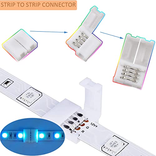Nisico Led Light Strip Connector Kits, 5050 Rgb Led 4 Pin Connectors For Strip Light,10Mm Solderless Connector Complete Kits For Led Strip Quick Connection #TOP2