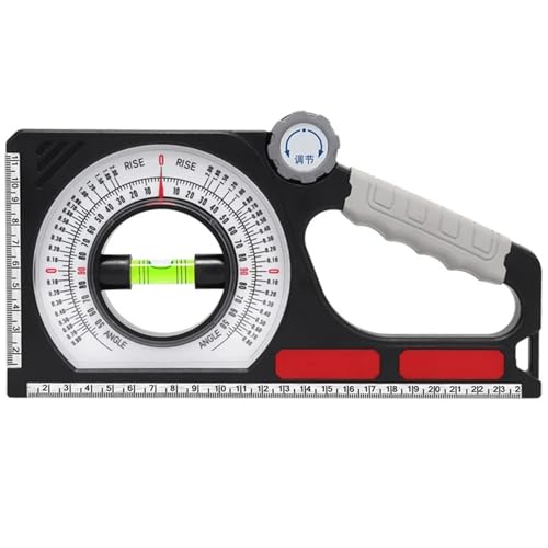 1PC Portable Mechanical Angle Slope Measuring Instrument Magnetic Level Bubble Inclinometer Protractor Slope Ruler Level(Black Magnetic)