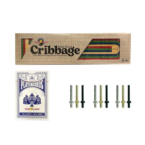 Juego de mesa Cribbage de madera con almacenamiento miniatura 6