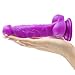 Realistic Ultra-soft Dildo for Beginners with Flared Suction Cup Base for Hands-free Play, PALOQUETH Flexible Dildo with Curved Shaft and Balls for Vaginal G-spot and Anal Prostate Play 6.7 Inch