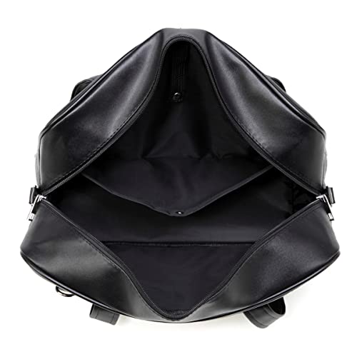 Large Japanese School Shoulder Bag,Faux Leather Tote Messenger Crossbody Bag with Pink Pompom Stripe Strap4