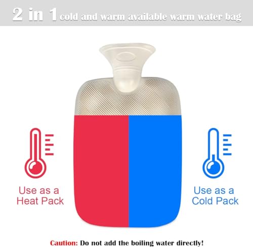 Image of Econa Hot Water Bag with Plush Fur Cover for Pain Relief, Leakproof Rubber Heating Bottle for Period Cramps, Back Pain & Muscle Therapy, Hot & Cold Compress Bag (500 ML - Penguin - Pink)