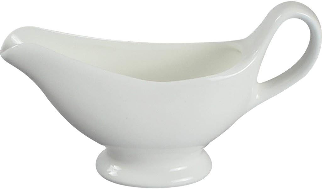 Saucer Porcelain Gravy Sauce Boat Gravy Sauce Boat Saucer Stand Traditional Porcelain Gravy Sauce Boat with Saucer Dish(M), Medium, 20010125