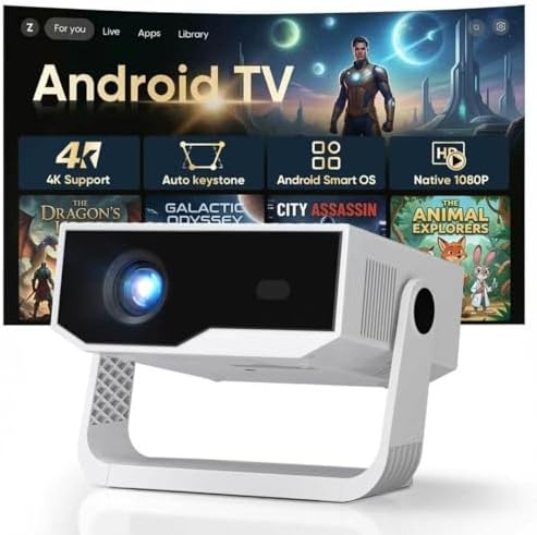 Proyector Portátil 300 ANSI, Mini Proyector 4K con Soporte 270°, ...