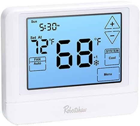 Robertshaw RS9110T Pro Series 5-1-1 Programmable Touchscreen Thermostat, Single-Stage, 1 Heat, 1Cool