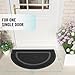 OLANLY Half Circle Door Mat Indoor Outdoor Entrance Welcome, Waterproof All-Season, All-Weather Doormat, Sturdy Natural Rubber, Low Profile, Easy Clean Patio Porch Entryway Mat, 29.5x17, Black