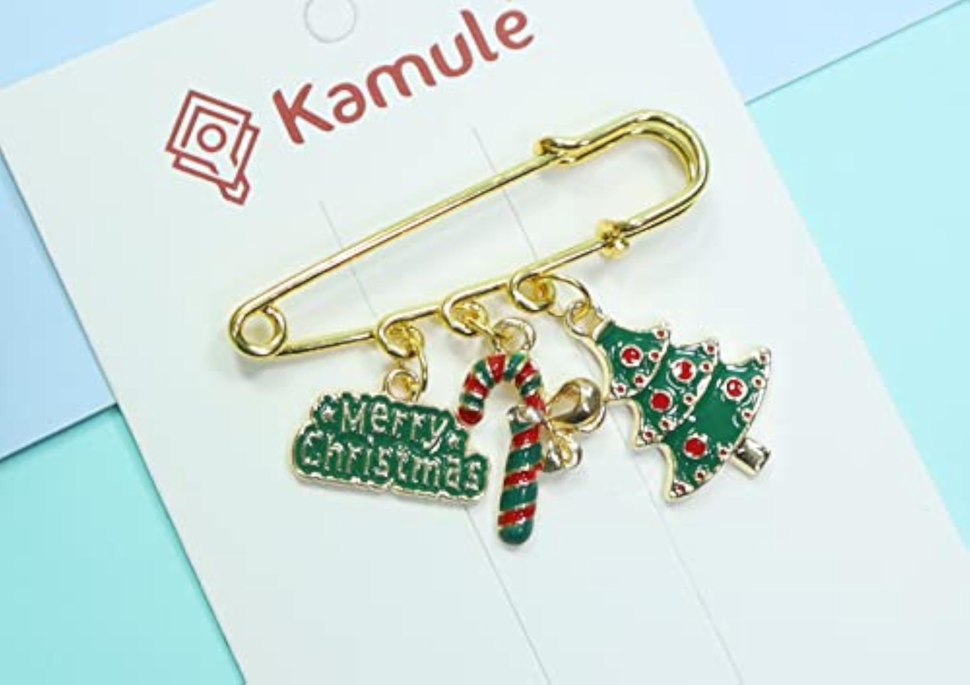 Kids Christmas Party Brooch Pin, Unisex Green