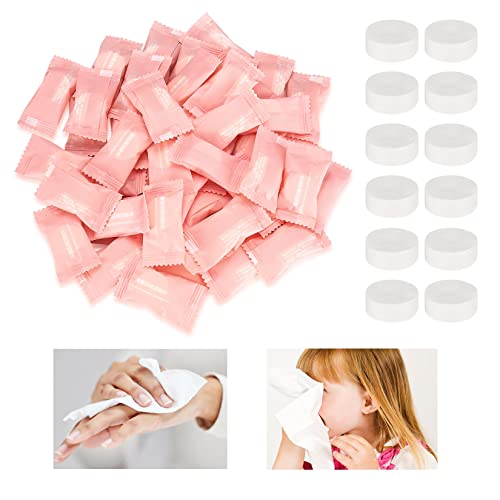 NORSON-NADISHA 80PCS Compressed Towel Tablets Portable Coin Tissue, Mini Cleansing Towel Non-Woven Cotton Disposable Compressed Face Wipes for HomeTravel Outdoor Use