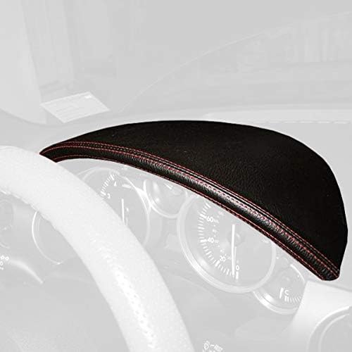 RedlineGoods Gauge Hood Cover Compatible with Mazda Miata NC 2006-15. Tailor Made - not Universal. Genuine top-Grade Italian Black Leather with Red Thread