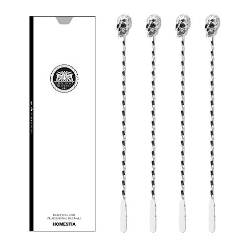 Homestia 7.5" Coffee Stirrers Stainless Steel Stir Sticks Swizzle Stirrers Reusable Set of