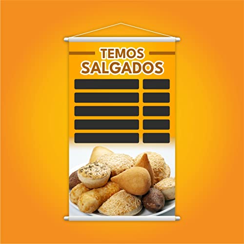 Banner Temos Salgados Padaria Tabela de Preços Lona 60x40cm