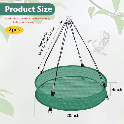 2Pcs Bird Seed Catcher Tray for Hanging Bird Feeder Platform, 4