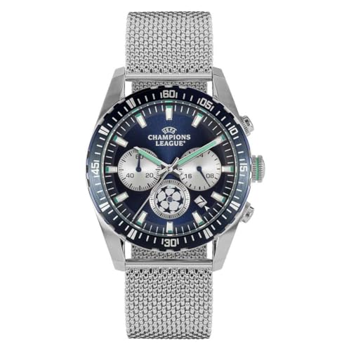 Chronographe Jacques Lemans UEFA étanche 100m avec cadran noir sport