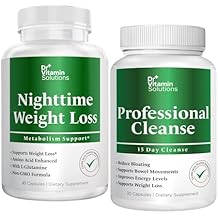 DR VITAMIN SOLUTIONS Nighttime Fat Burner & 15 Day Cleanse for Bloating & Weight Loss, Bundle, 60 Caps