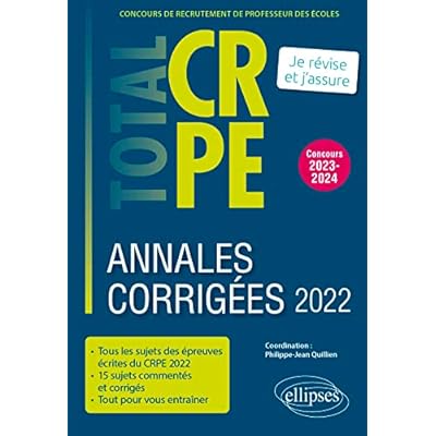 Annales corrig&eacute;es du CRPE 2022