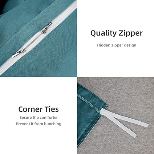 Bbangd California King Duvet Covers - Ultra Soft And Breathable Bedding Comforter Sets Washed Microfiber 3 Pieces With Zipper Closure Duvet Cover And 2 Pillow Shams (Teal) #TOP2