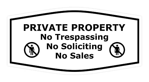 Fancy Private Property No Trespassing No Soliciting No Sales Sign(�z���C�g) - S 5�p�b�N