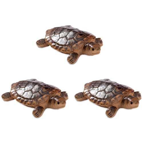 Jicyor Decoración para estanque, 3 unidades, diseño de tortuga, miniestanque, decoración de jardín, resina, tortuga, realista, tamaño 5,8 cm x 1,4 cm
