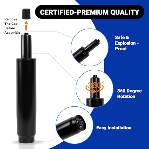 Rythalix 3.9\" Office Chair Cylinder Replacement - Heavy Duty 1000lbs Class 4 Hydraulic Lift with Silent 360° Rotation, Universal Pneumatic Piston Fit for Sinking Desk/Gaming Chairs - Thumbnail 6