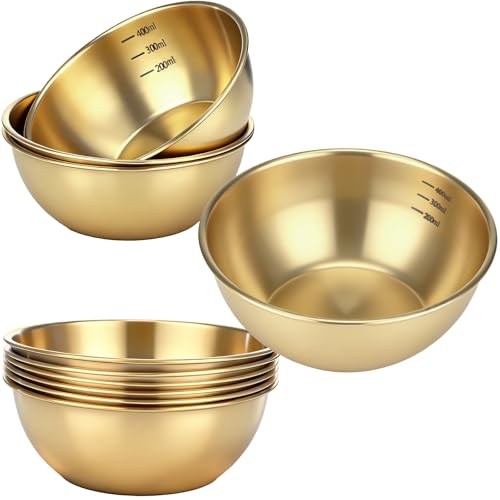 10 Piezas Tazones Dorados de Acero Inoxidable 13.5 oz miniatura 2