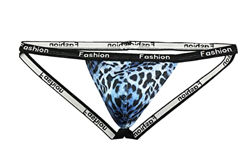 Men's Leopard Thong G String Low Rise Bikini Briefs Underwear
