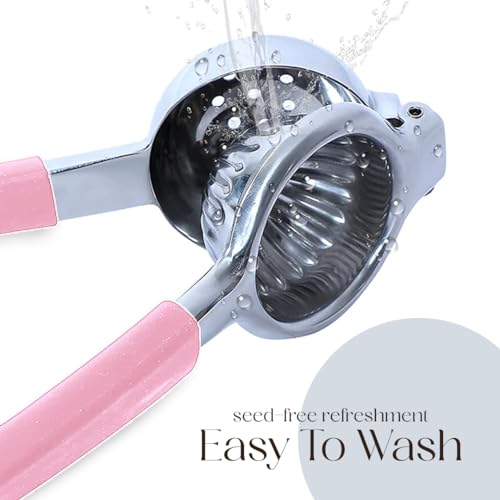 Bellemain Citrus Juicer | Metal Lemon Squeezer | Lime and Lemon Juicer Stainless Steel with Silicone Handles | Manual Juicer, Citrus Squeezer, Hand Held Juicer | Bar Juicer for Bartender (Pink) - Thumbnail 5