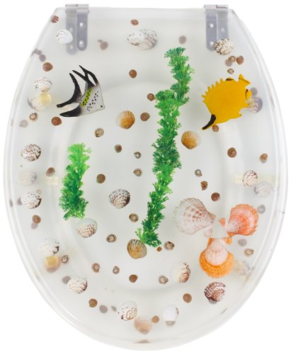 Preisvergleich Produktbild Mebasa MYBWCSL20 WC-Sitz"Karibik" inklusive Befestigungssatz, transparent