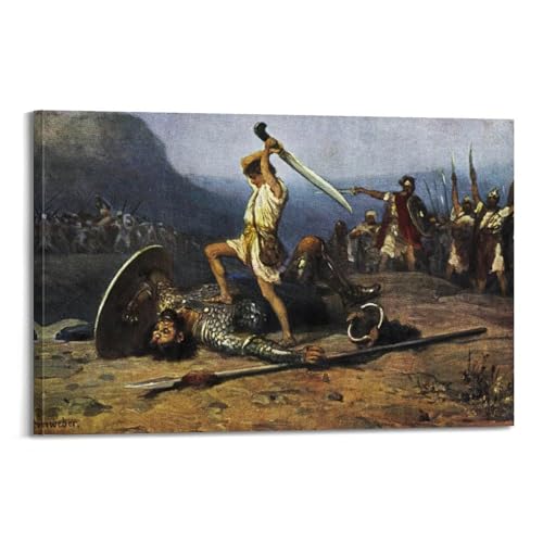Poster de la Bible d'Anton Robert Leinweber impression d'art David Goliath