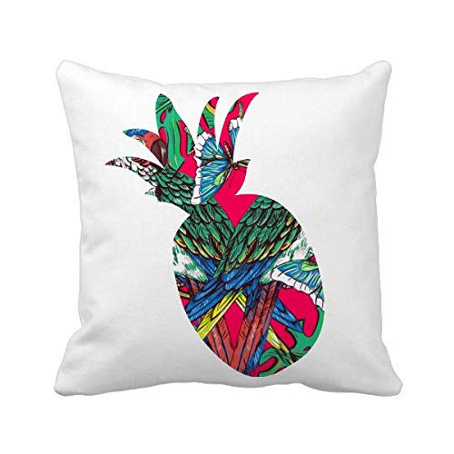Housse de coussin oiseau fleur rose ciel Happy Ananas pour une ambiance cocooning - 2