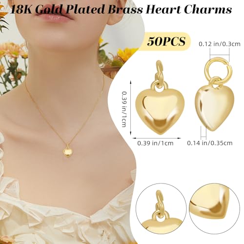 Breloque en forme de cœur plaquée or 18k durable pour bijoux de luxe - 2